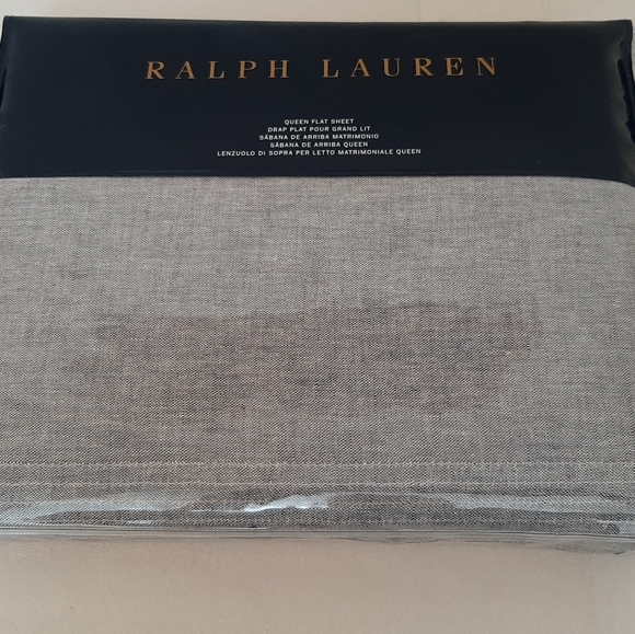 Ralph Lauren Queen Cary Oakview Flat Sheet Essex Blue MSRP $145 - Picture 10 of 10